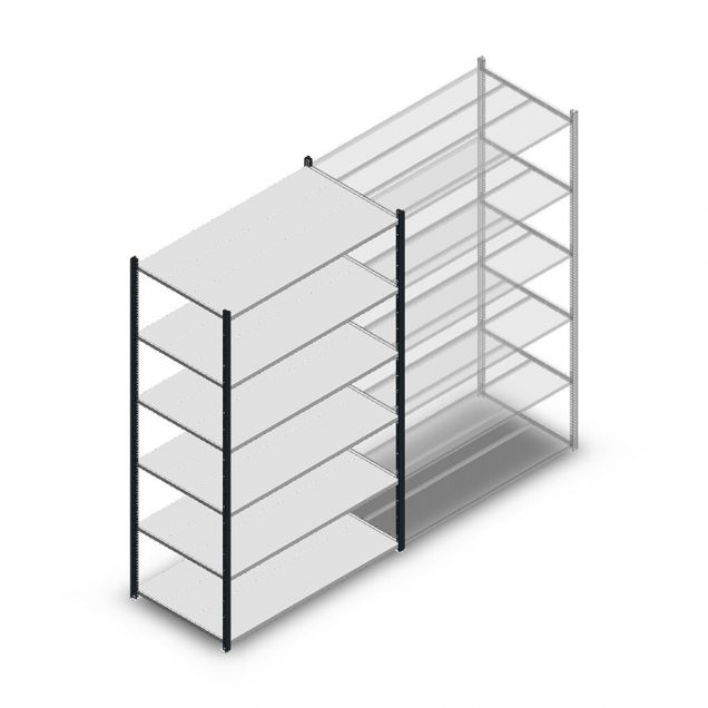 Legbordstelling Medium Duty 2000x850x700mm (hxbxd) 6 niveaus antraciet beginsectie