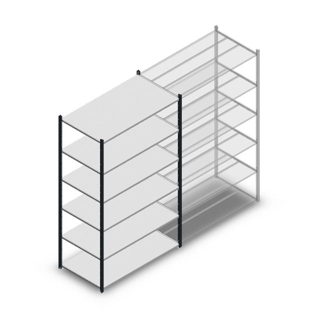 Legbordstelling Medium Duty 2200x1300x700mm (hxbxd) 6 niveaus antraciet beginsectie