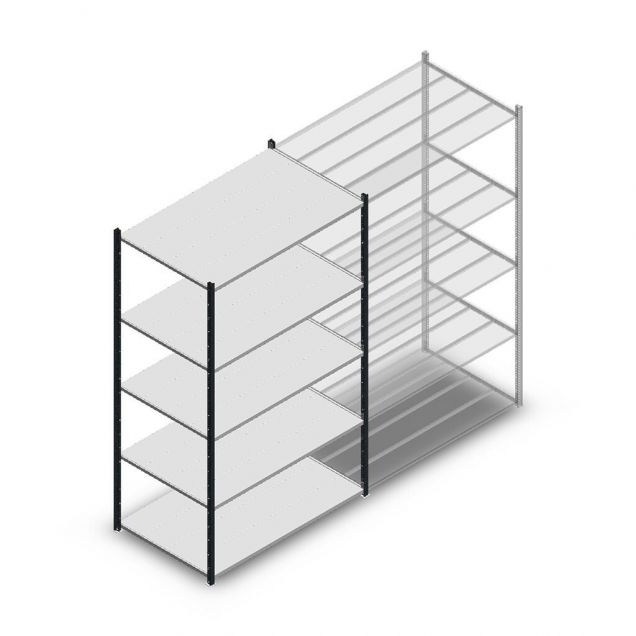 Legbordstelling Medium Duty 2200x1300x800mm (hxbxd) 5 niveaus antraciet beginsectie