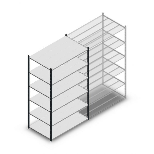 Legbordstelling Medium Duty 2000x850x800mm (hxbxd) 6 niveaus antraciet beginsectie