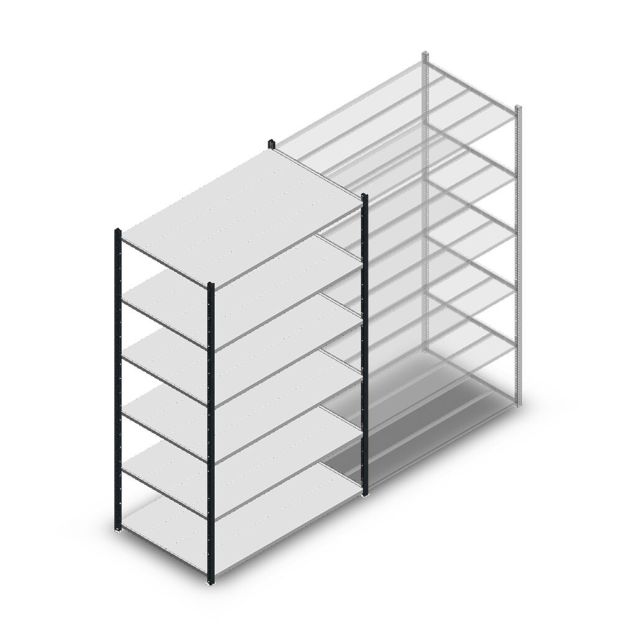 Legbordstelling Medium Duty 2200x1300x800mm (hxbxd) 6 niveaus antraciet beginsectie