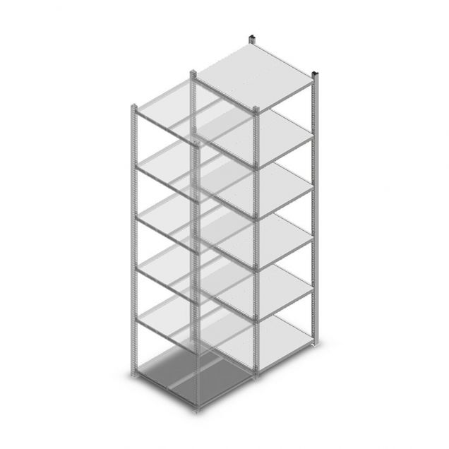 Legbordstelling Medium Duty 2000x550x600mm (hxbxd) 6 niveaus verzinkt aanbouwsectie