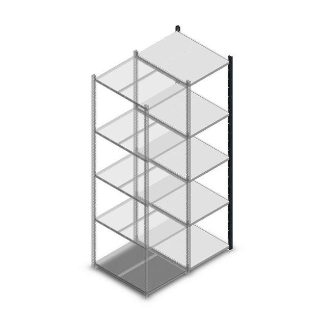 Legbordstelling Medium Duty 2200x550x700mm (hxbxd) 5 niveaus antraciet aanbouwsectie