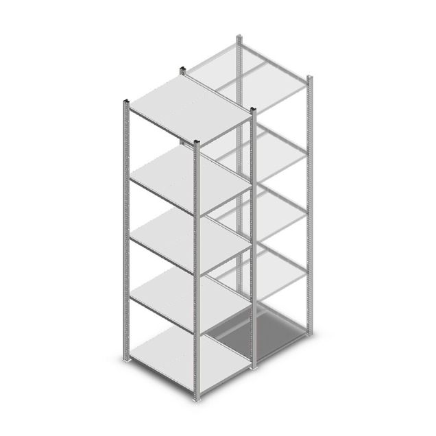 Legbordstelling Medium Duty 2200x550x700mm (hxbxd) 5 niveaus verzinkt beginsectie
