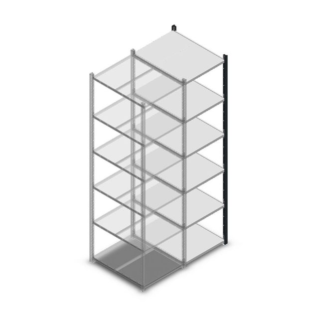 Legbordstelling Medium Duty 2200x550x700mm (hxbxd) 6 niveaus antraciet aanbouwsectie