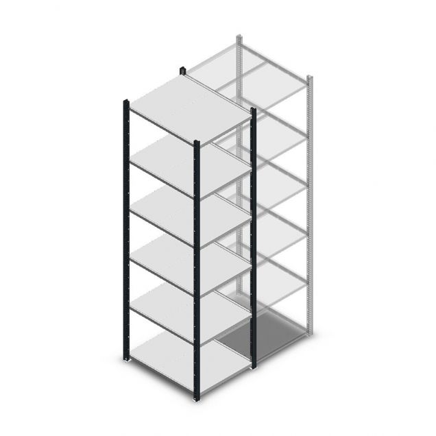 Legbordstelling Medium Duty 2000x550x700mm (hxbxd) 6 niveaus antraciet beginsectie