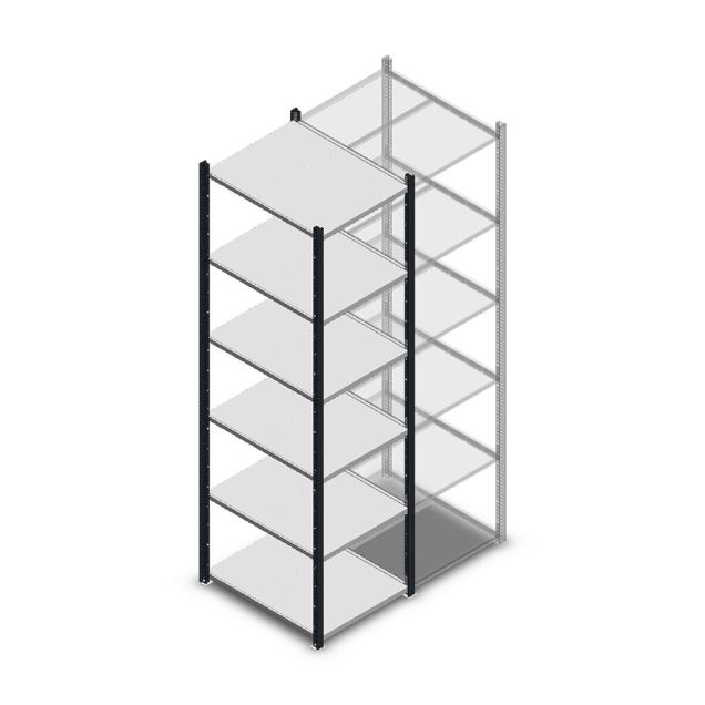 Legbordstelling Medium Duty 2000x550x700mm (hxbxd) 6 niveaus antraciet beginsectie