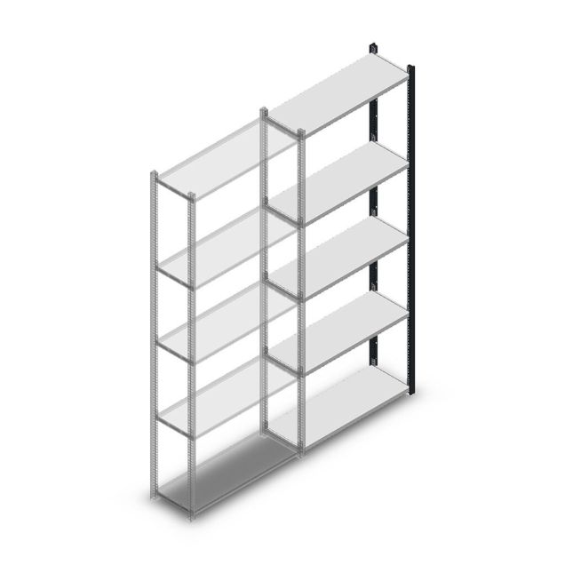 Legbordstelling Medium Duty 2200x850x300mm (hxbxd) 5 niveaus antraciet aanbouwsectie