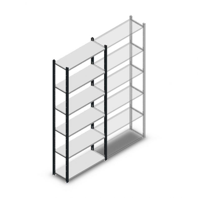 Legbordstelling Medium Duty 2200x850x300mm (hxbxd) 6 niveaus antraciet beginsectie