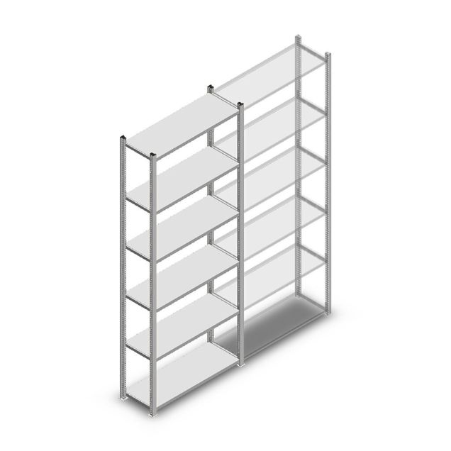 Legbordstelling Light Duty 2000x850x300mm (hxbxd) 6 niveaus beginsectie