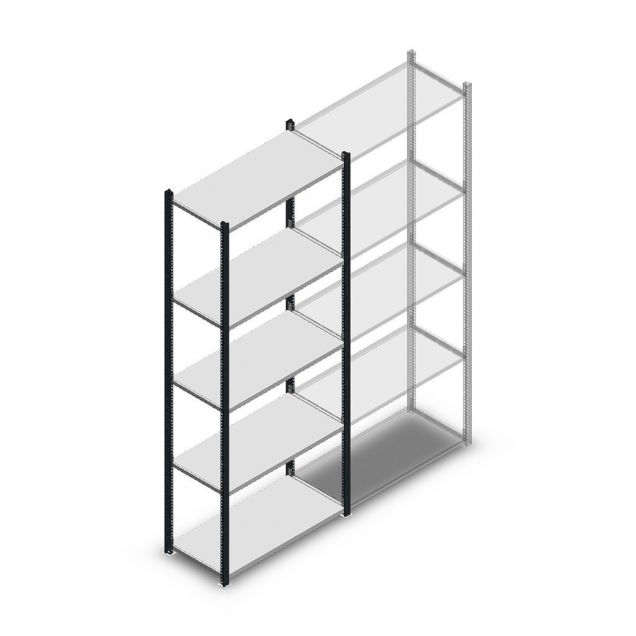 Legbordstelling Medium Duty 2200x850x400mm (hxbxd) 5 niveaus antraciet beginsectie