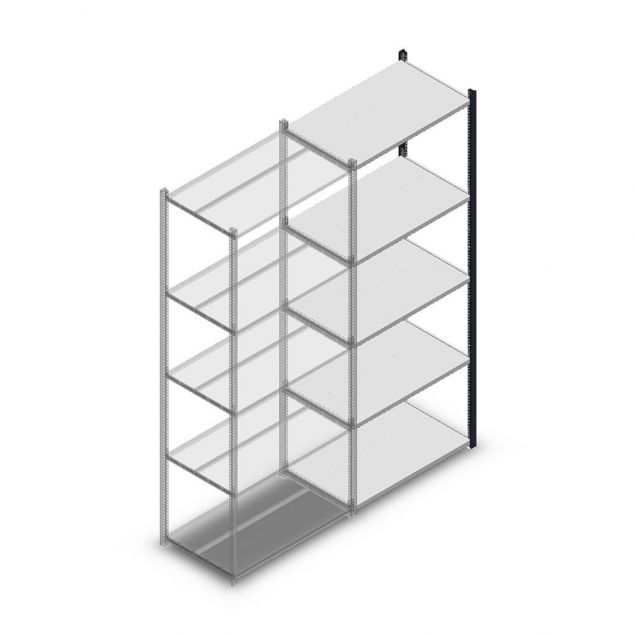 Legbordstelling Medium Duty 2200x850x500mm (hxbxd) 5 niveaus antraciet aanbouwsectie