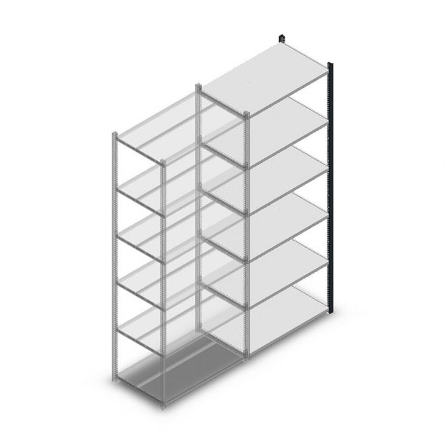 Legbordstelling Medium Duty 2200x850x500mm (hxbxd) 6 niveaus antraciet aanbouwsectie