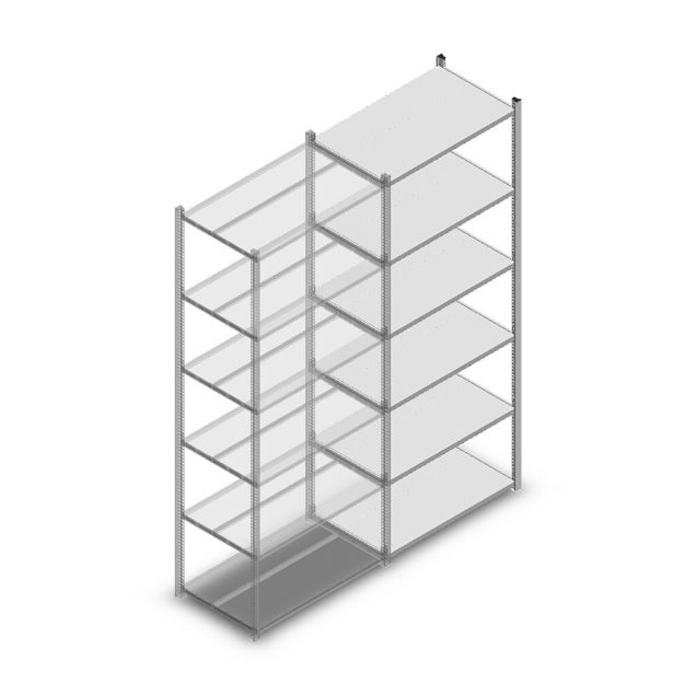 Legbordstelling Light Duty 2000x850x500mm (hxbxd) 6 niveaus aanbouwsectie