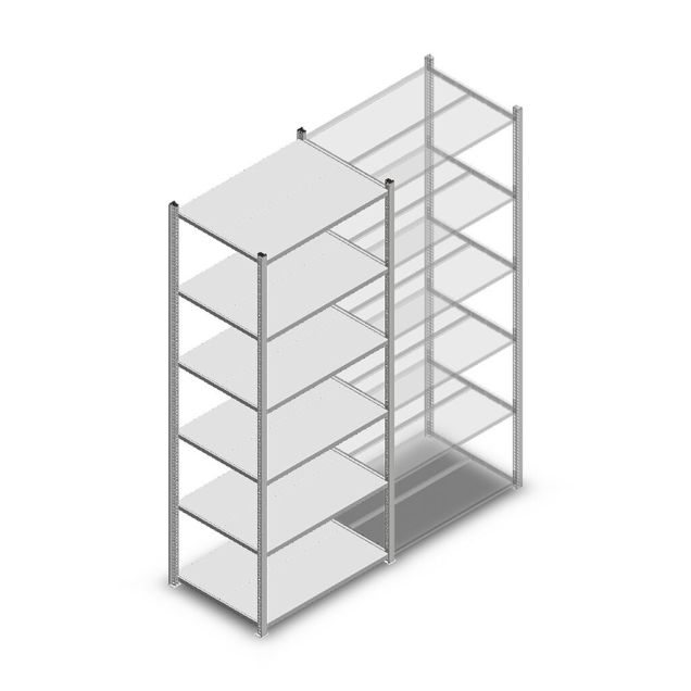 Legbordstelling Light Duty 2000x850x600mm (hxbxd) 6 niveaus beginsectie