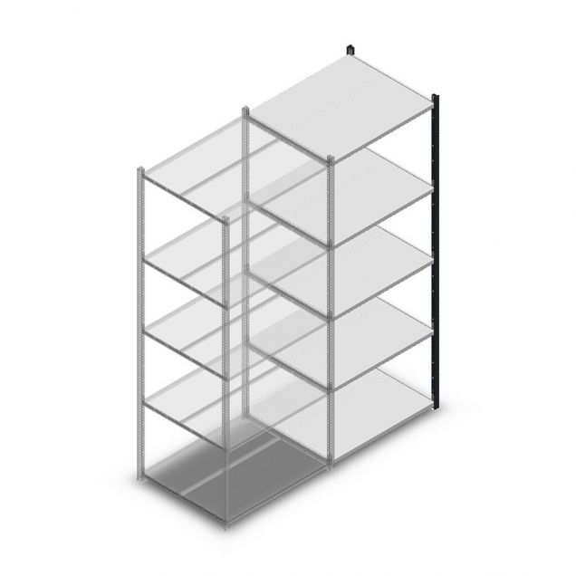 Legbordstelling Medium Duty 2200x850x700mm (hxbxd) 5 niveaus antraciet aanbouwsectie