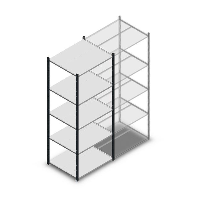Legbordstelling Medium Duty 2200x850x700mm (hxbxd) 5 niveaus antraciet beginsectie