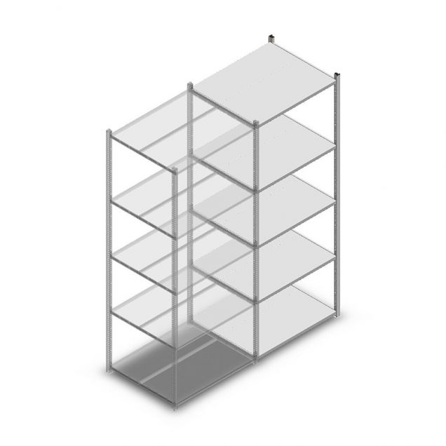 Legbordstelling Medium Duty 2200x850x700mm (hxbxd) 5 niveaus verzinkt aanbouwsectie