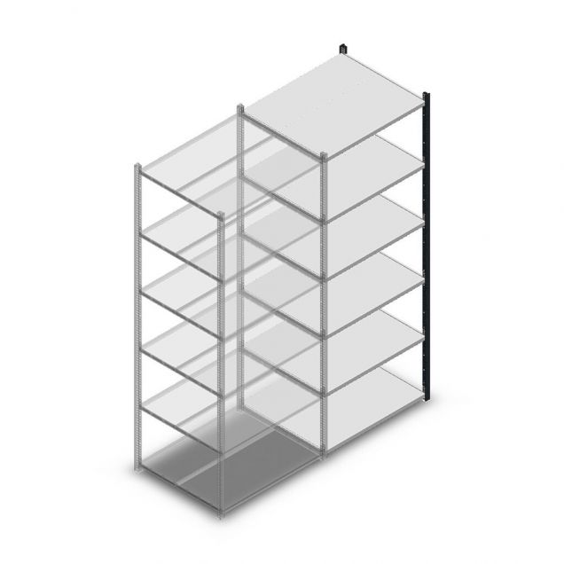 Legbordstelling Medium Duty 2200x850x700mm (hxbxd) 6 niveaus antraciet aanbouwsectie