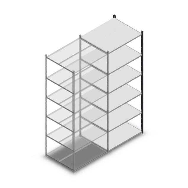 Legbordstelling Medium Duty 2200x850x700mm (hxbxd) 6 niveaus antraciet aanbouwsectie