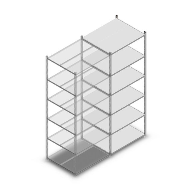 Legbordstelling Medium Duty 2200x850x700mm (hxbxd) 6 niveaus verzinkt aanbouwsectie