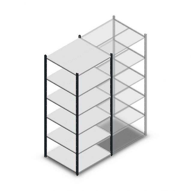 Legbordstelling Medium Duty 2200x850x800mm (hxbxd) 6 niveaus antraciet beginsectie