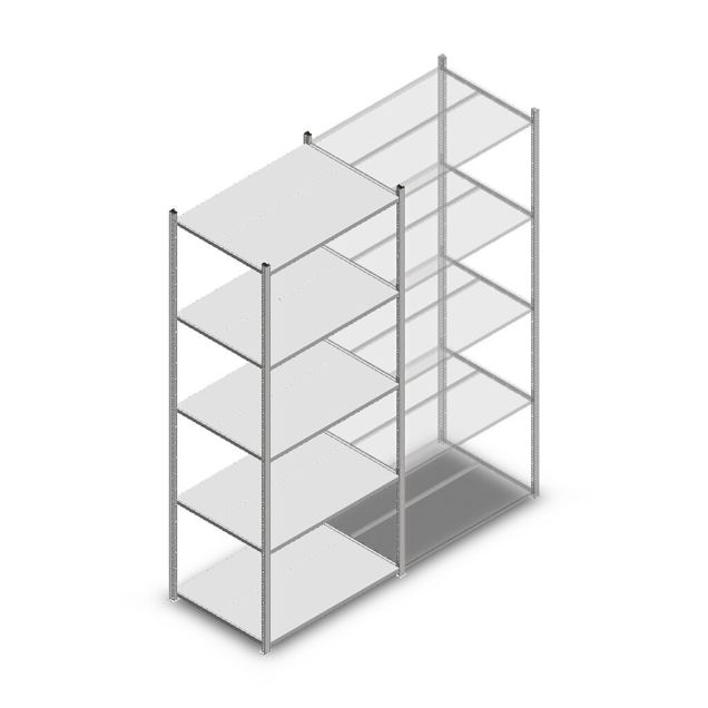 Legbordstelling Medium Duty 2500x1000x700mm (hxbxd) 5 niveaus verzinkt beginsectie