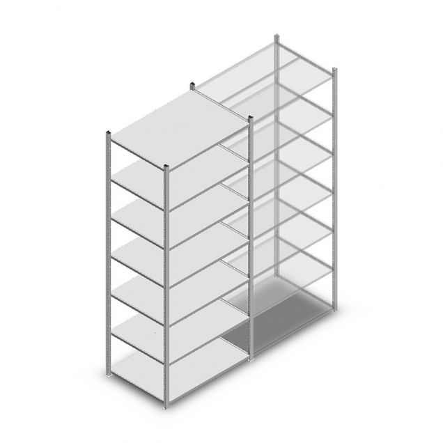 Legbordstelling Medium Duty 3000x1000x700mm (hxbxd) 7 niveaus verzinkt beginsectie