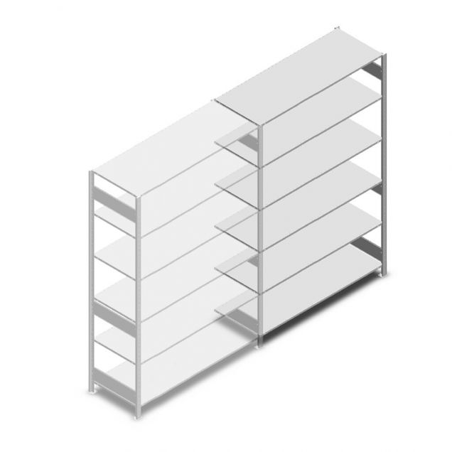 Legbordstelling Heavy Duty 2500x1300x600 mm (hxbxd) 6 niveaus 250 kg aanbouwsectie