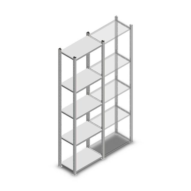 Legbordstelling Light Duty 2000x550x300 mm (hxbxd) 5 niveaus beginsectie