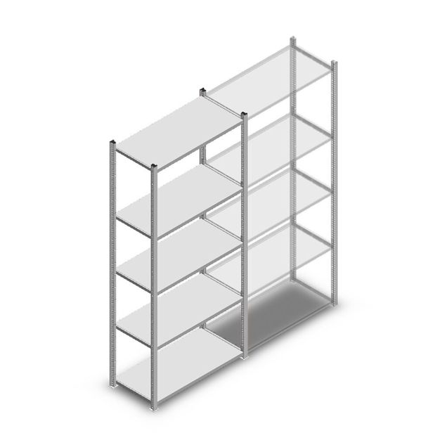 Legbordstelling Light Duty 2000x850x400 mm (hxbxd) 5 niveaus beginsectie