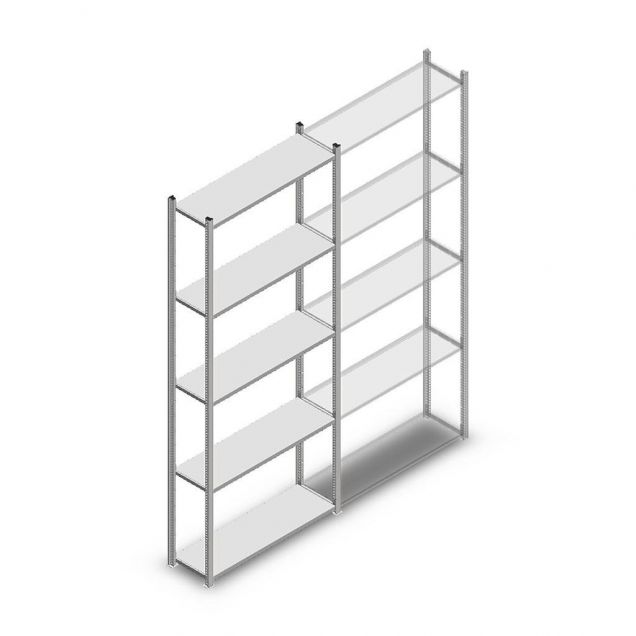 Legbordstelling Light Duty 2500x1000x300 mm (hxbxd) 5 niveaus beginsectie