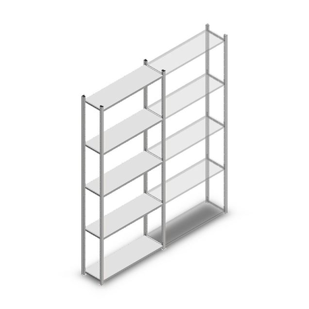 Legbordstelling Light Duty 2500x1000x300 mm (hxbxd) 5 niveaus beginsectie