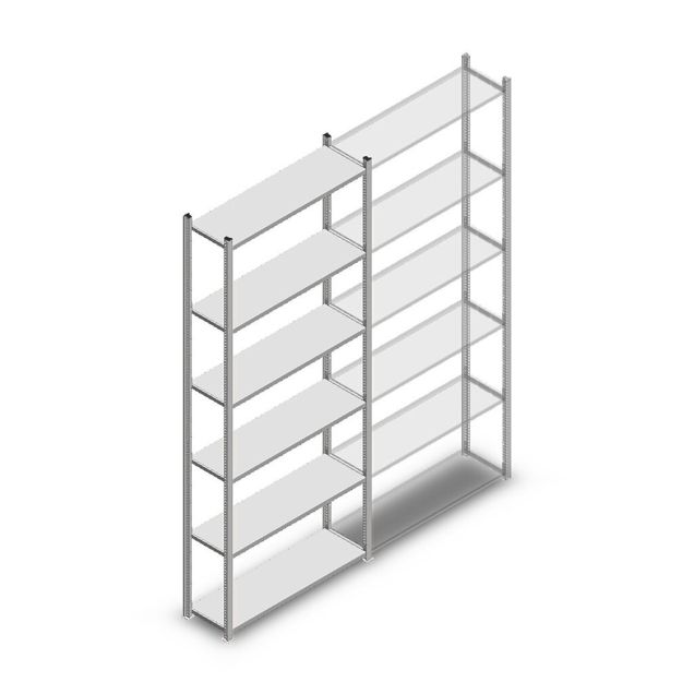 Legbordstelling Light Duty 2500x1000x300 mm (hxbxd) 6 niveaus beginsectie