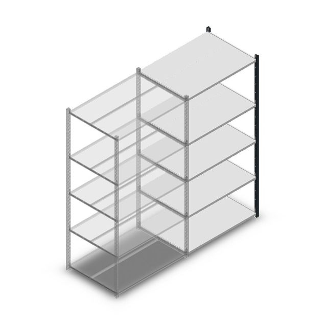 Legbordstelling Medium Duty 2000x1000x700 mm (hxbxd) 5 niveaus antraciet aanbouwsectie