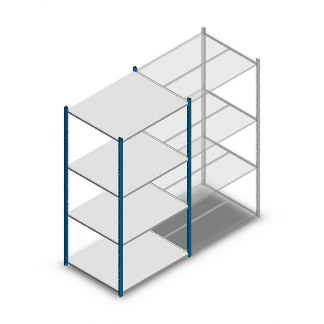 Legbordstelling Medium Duty 2000x1000x800 mm (hxbxd) 4 niveaus blauw beginsectie