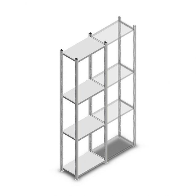 Legbordstelling Medium Duty 2000x550x300 mm (hxbxd) 4 niveaus verzinkt beginsectie