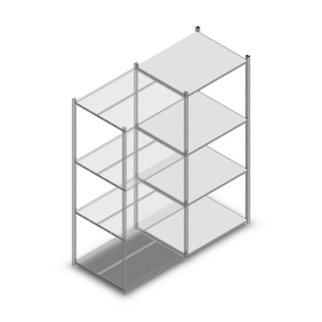 Legbordstelling Medium Duty 2000x850x700 mm (hxbxd) 4 niveaus verzinkt aanbouwsectie
