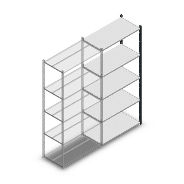 Legbordstelling Medium Duty 2200x1000x500 mm (hxbxd) 5 niveaus antraciet aanbouwsectie