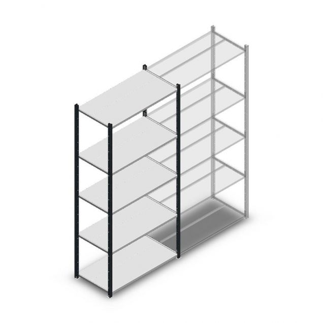 Legbordstelling Medium Duty 2200x1000x500 mm (hxbxd) 5 niveaus antraciet beginsectie