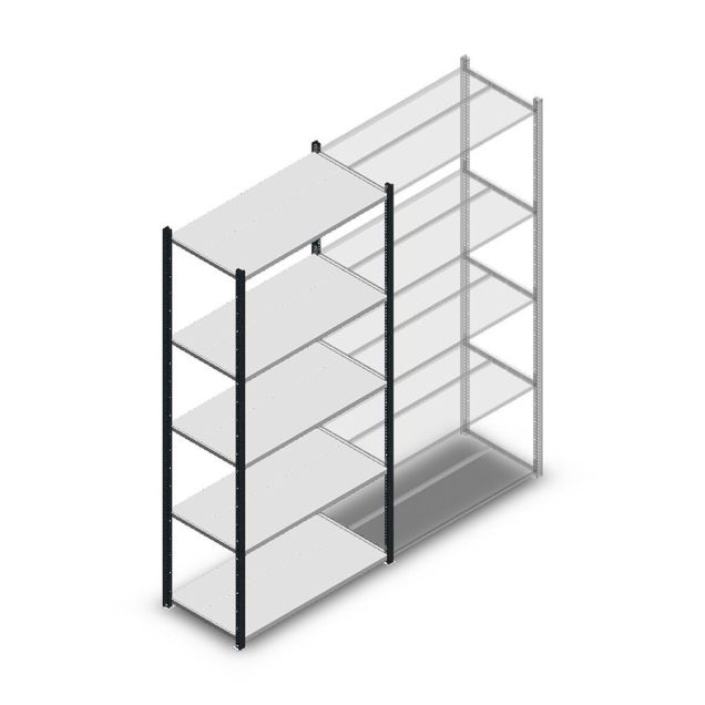 Legbordstelling Medium Duty 2200x1000x500 mm (hxbxd) 5 niveaus antraciet beginsectie