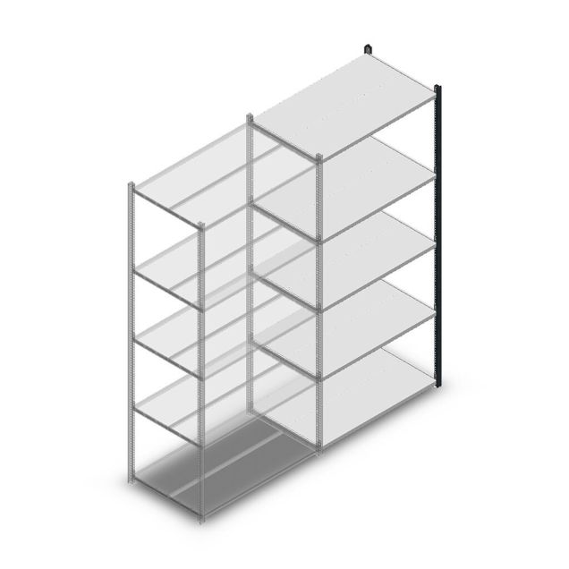 Legbordstelling Medium Duty 2200x1000x600 mm (hxbxd) 5 niveaus antraciet aanbouwsectie