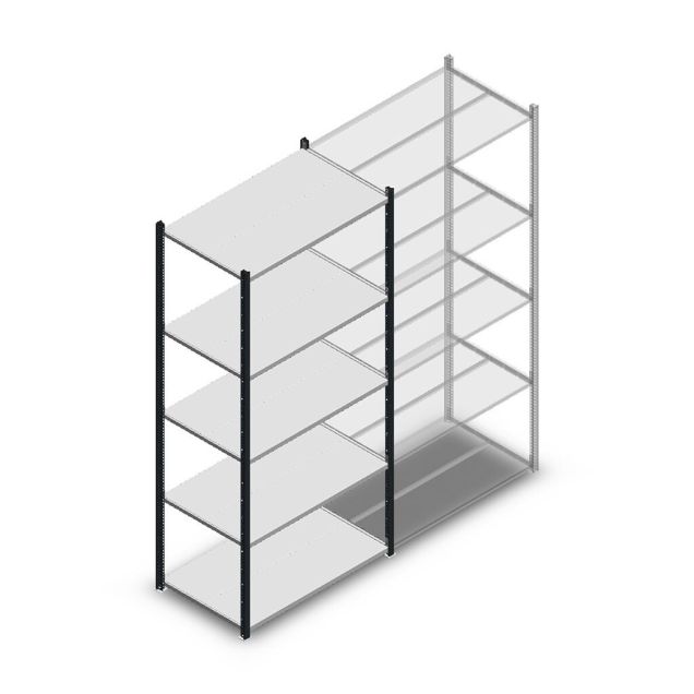 Legbordstelling Medium Duty 2200x1000x600 mm (hxbxd) 5 niveaus antraciet beginsectie