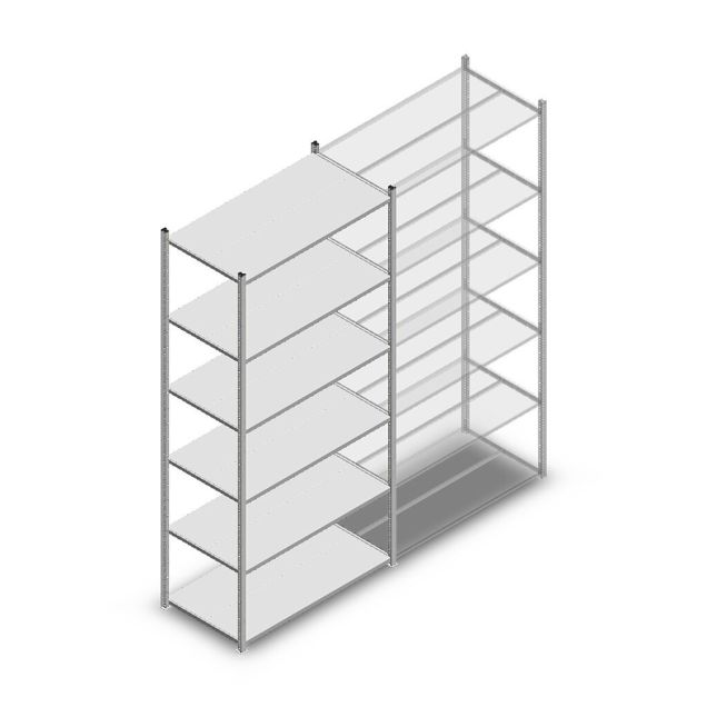 Legbordstelling Medium Duty 2500x1150x600 mm (hxbxd) 6 niveaus verzinkt beginsectie