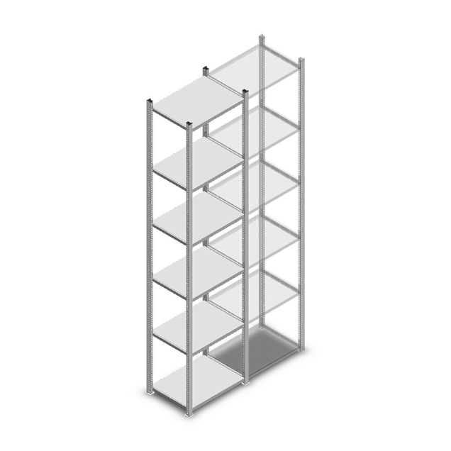 Legbordstelling Medium Duty 2500x550x400 mm (hxbxd) 6 niveaus verzinkt beginsectie