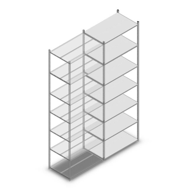Legbordstelling Medium Duty 3000x1000x600 mm (hxbxd) 7 niveaus verzinkt aanbouwsectie