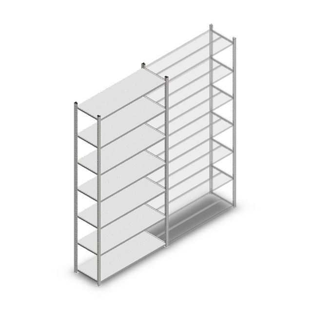 Legbordstelling Medium Duty 3000x1150x400 mm (hxbxd) 7 niveaus verzinkt beginsectie