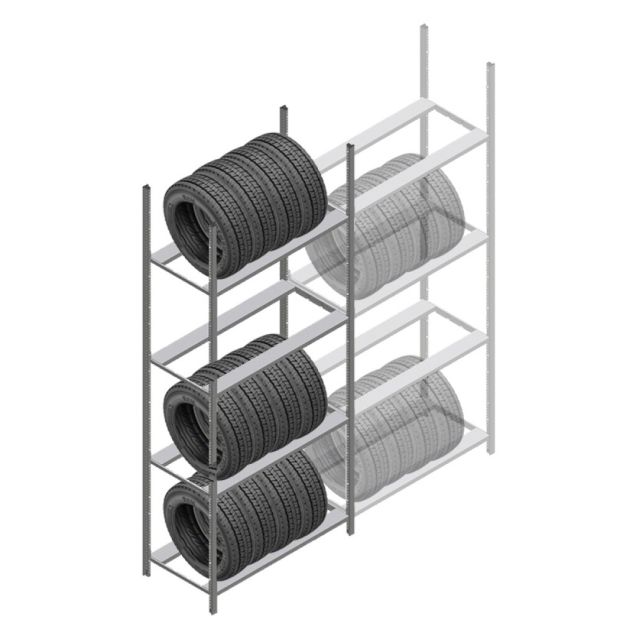 Bandenstelling Medium Duty 2500x1000x700 mm (hxbxd) 4 niveaus beginsectie