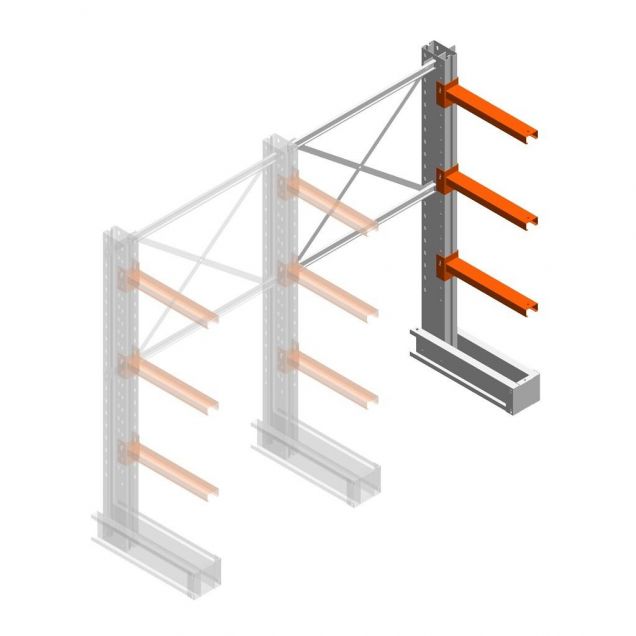 Medium draagarmstelling IT enkelzijdig 1990x1200x600 mm (hxbxd) 3 niveaus aanbouwsectie