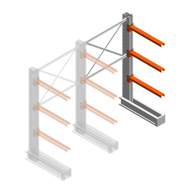Medium draagarmstelling IT enkelzijdig 1990x1200x800 mm (hxbxd) 3 niveaus aanbouwsectie